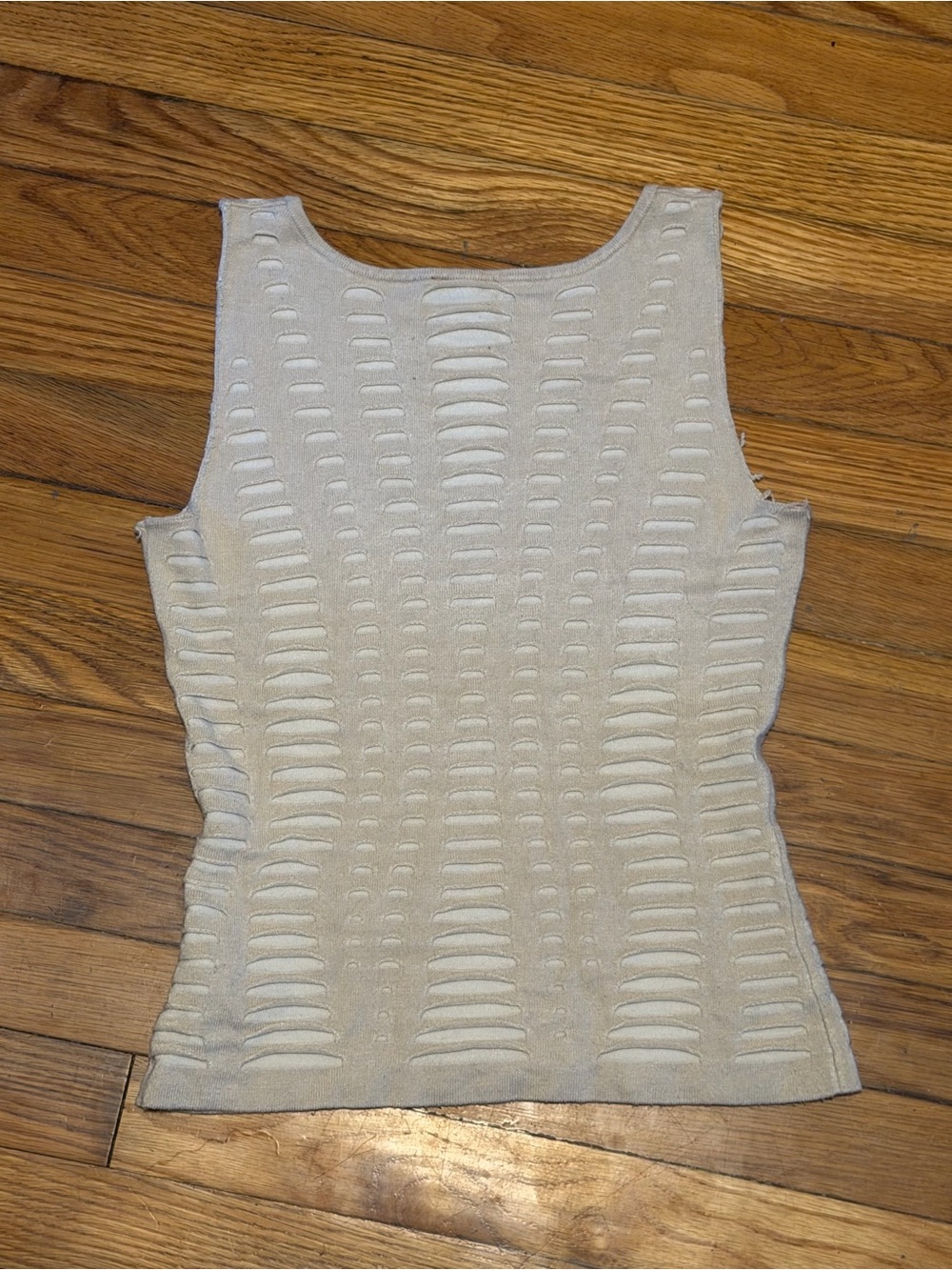 Express Openwork Knit Tank in Cream - Picture 2 of 4